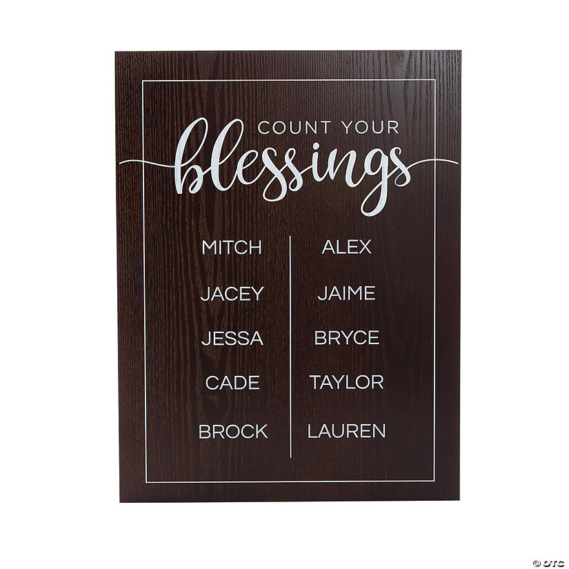 Personalized Count Your Blessings Sign Image
