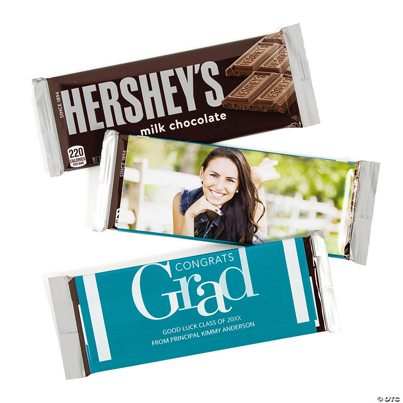 Personalized Custom Photo Congrats Grad Candy Bar Sticker Labels - 12 Pc. Image Thumbnail