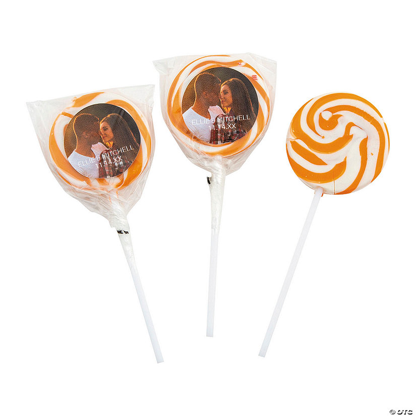 Personalized Custom Photo Gold Swirl Pops - 12 Pc. Image