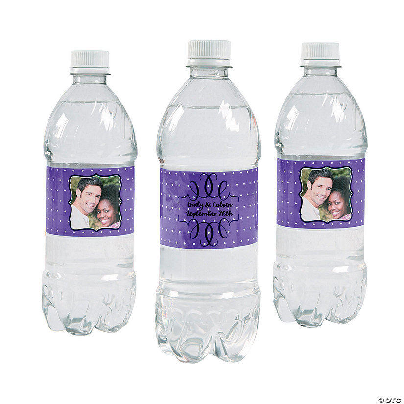 Personalized Custom Photo Scroll Water Bottle Labels - 50 Pc. Image