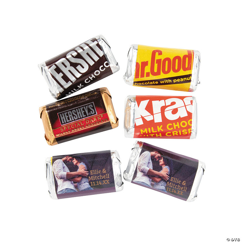 Personalized Custom Photo Wedding Mini Candy Bar Labels - 30 Pc. Image