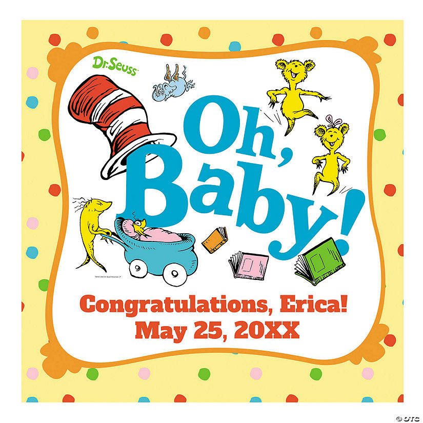 Personalized Dr. Seuss Oh Baby Backdrop Image Thumbnail