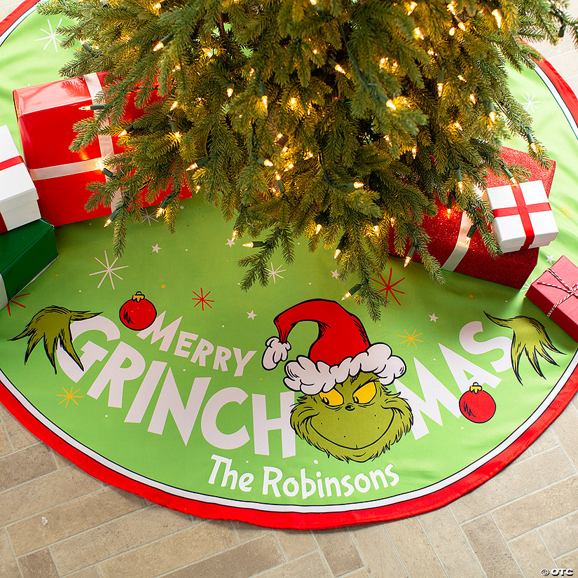 Personalized Dr. Seuss&#8482; The Grinch Christmas Tree Skirt Image Thumbnail