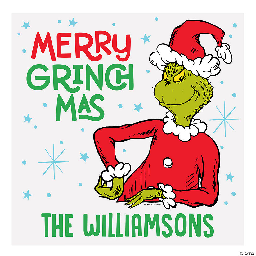 Personalized Dr. Seuss&#8482; The Grinch Merry Grinchmas Backdrop Banner  Image Thumbnail