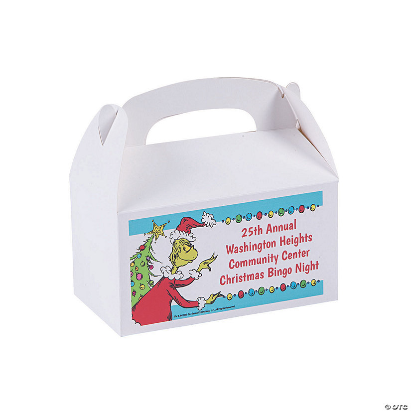 Personalized Dr. Seuss&#8482; The Grinch Treat Boxes - 12 Pc. Image Thumbnail