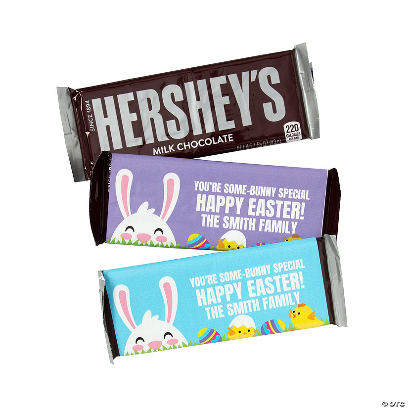Personalized Easter Candy Bar Sticker Labels - 12 Pc. Image Thumbnail