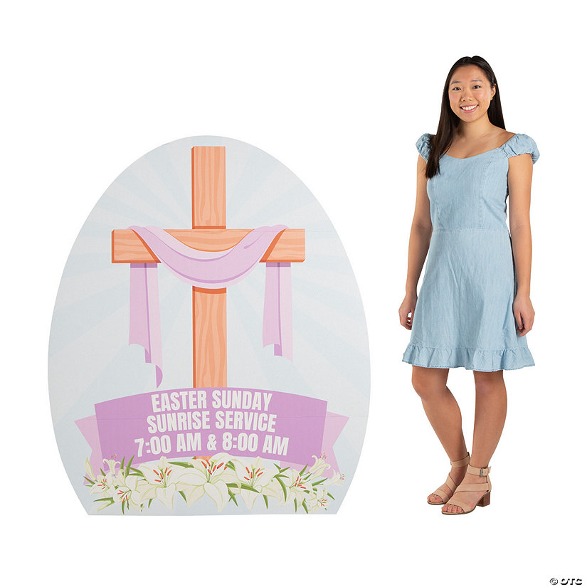 Personalized Easter Cross Cardboard Cutout Stand-Up Image Thumbnail