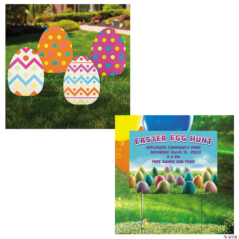 Personalized Easter Egg Hunt Yard Sign Kit 5 Pc. Oriental Trading