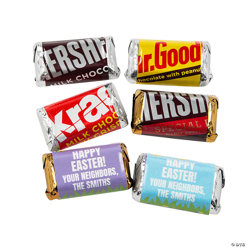 Personalized Easter Mini Candy Bar Sticker Labels - 30 Pc. Image Thumbnail