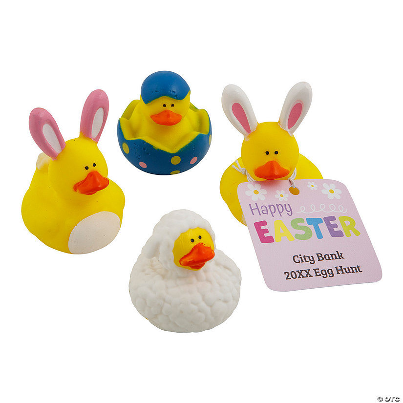 Personalized Easter Rubber Ducks - 12 Pc. Image