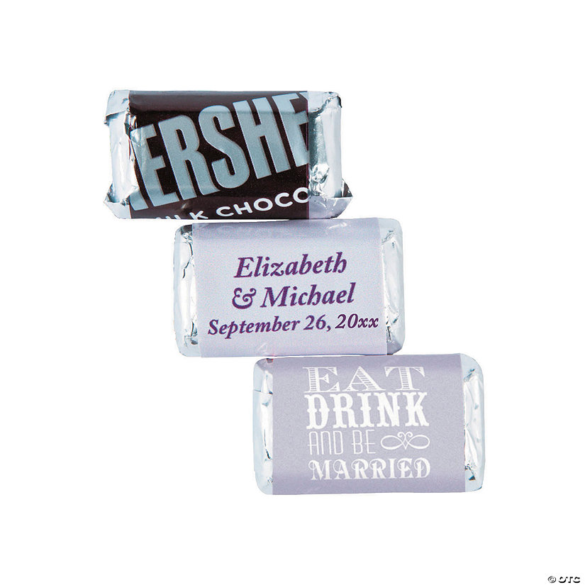 Personalized Eat, Drink and Be Married Mini Candy Bar Sticker Labels - 30 Pc. Image Thumbnail