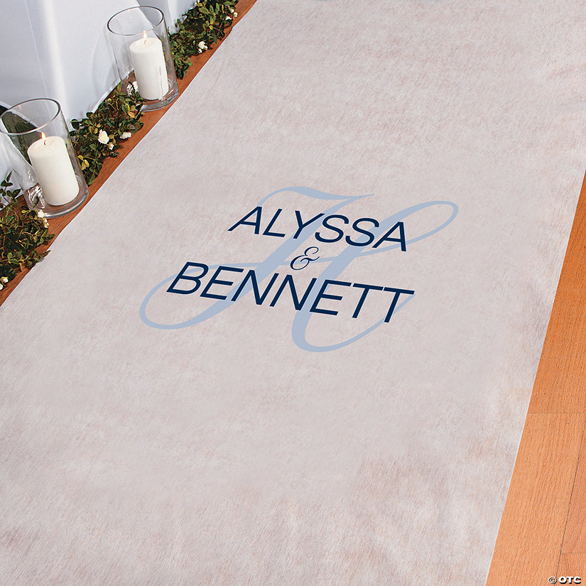 Personalized Elegant Monogram Aisle Runner Oriental Trading