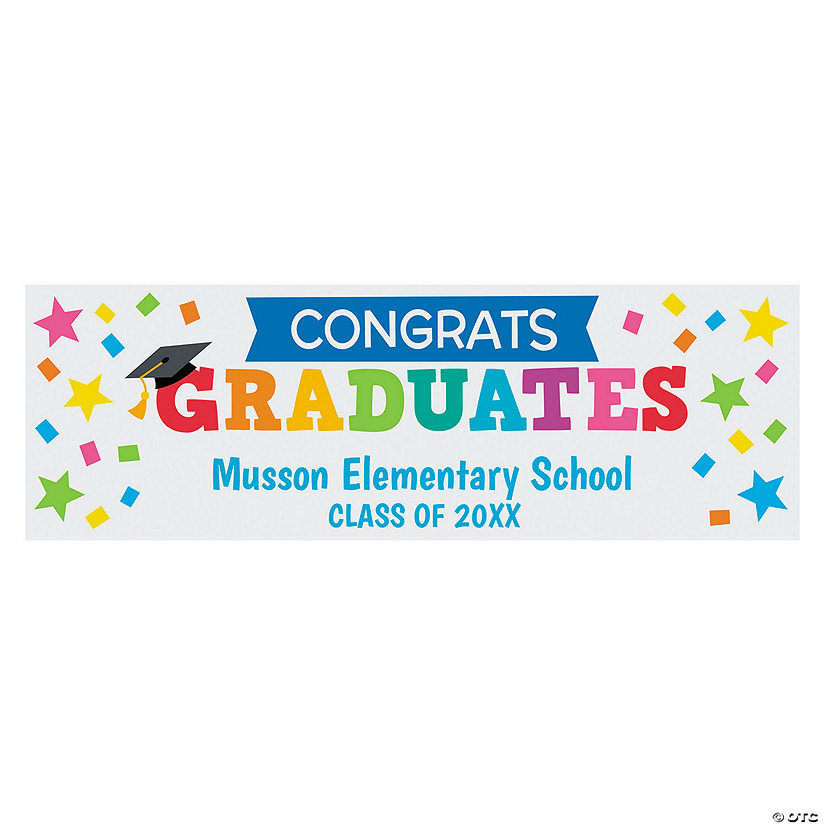 Personalized Elementary Graduation Banner - Small Image Thumbnail