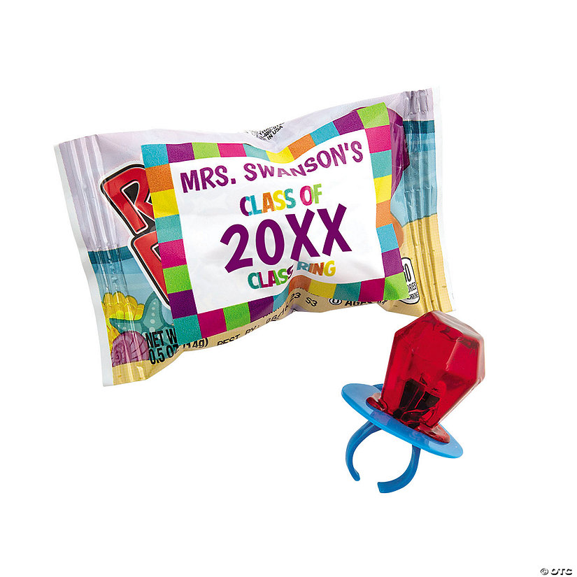 Personalized Elementary Graduation Ring Pops - 15 Pc.