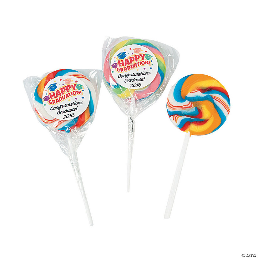 Personalized Elementary Graduation Swirl Lollipops - Discontinued