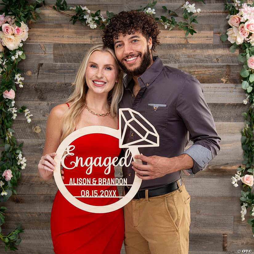 Personalized Engagement Cutout Photo Prop Image