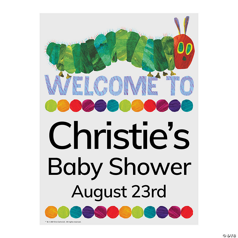 Personalized Eric Carle&#8217;s The Very Hungry Caterpillar&#8482; Baby Shower Welcome Sign Image Thumbnail
