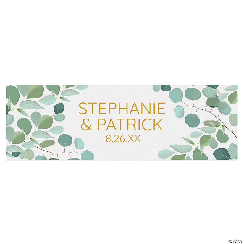 Personalized Eucalyptus Wedding Banner - Large Image Thumbnail