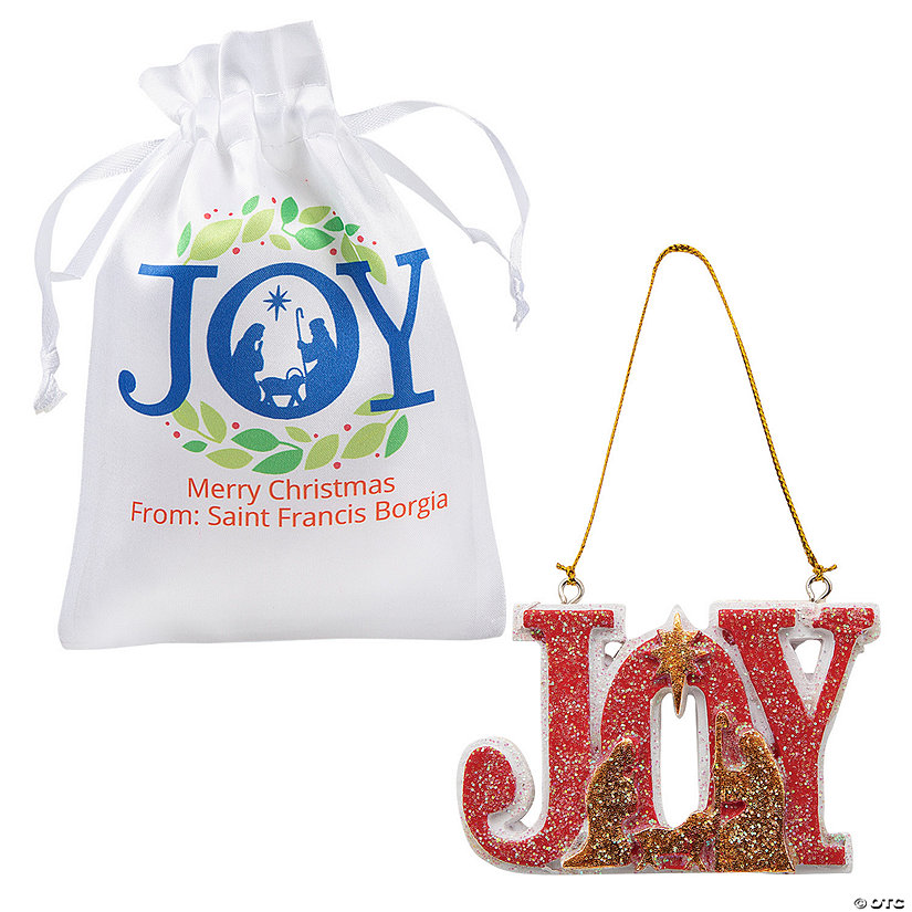 Personalized Faith Christmas Favor Bags with Ornament for 24 Image Thumbnail