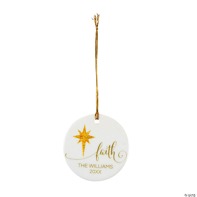 Personalized Faith Christmas Star Ceramic Ornament Image