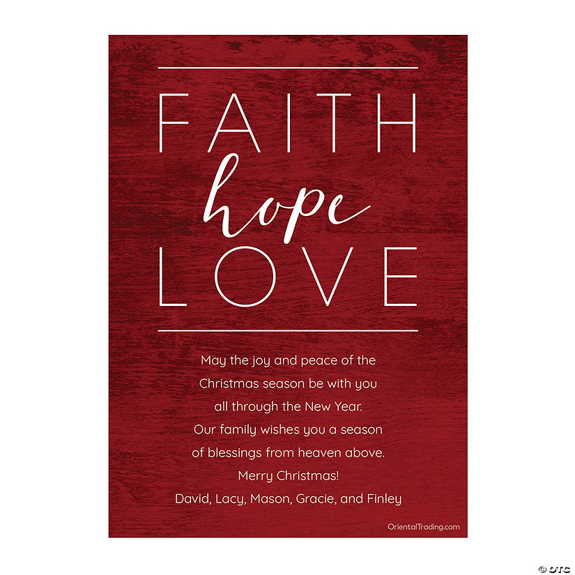 Personalized Faith Hope Love Christmas Cards Image