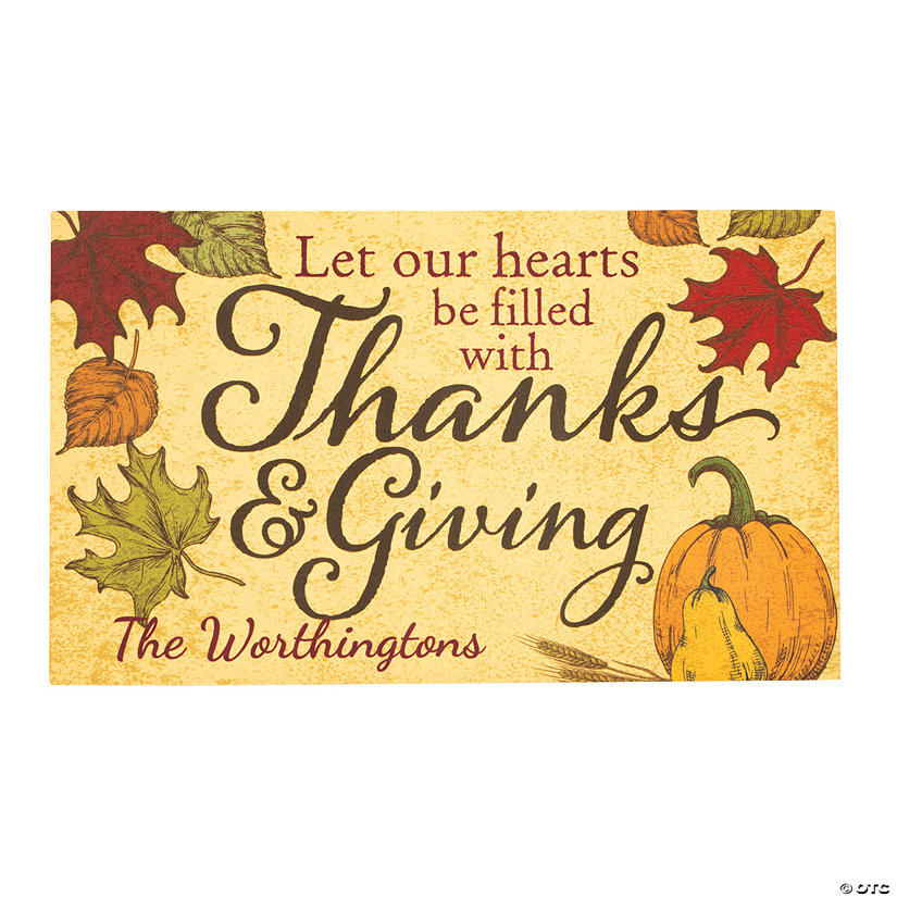 Personalized Faith Thanksgiving Door Mat Image