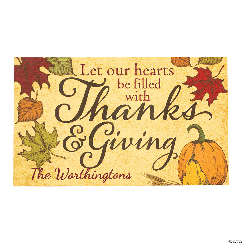 Personalized Faith Thanksgiving Door Mat Discontinued