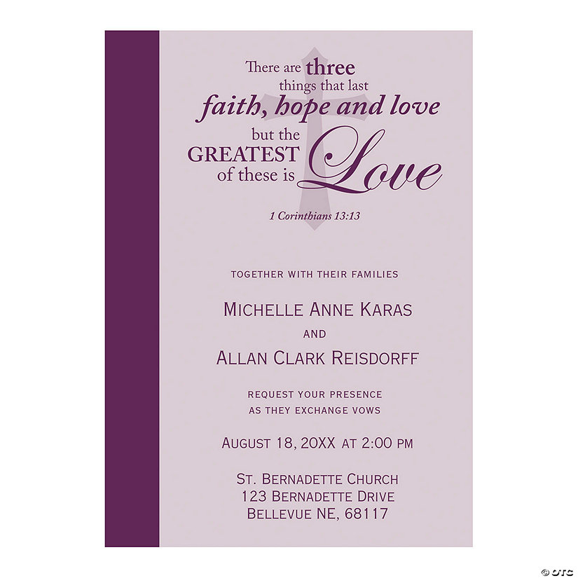 Personalized Faith Wedding Invitations - 25 Pc. Image Thumbnail