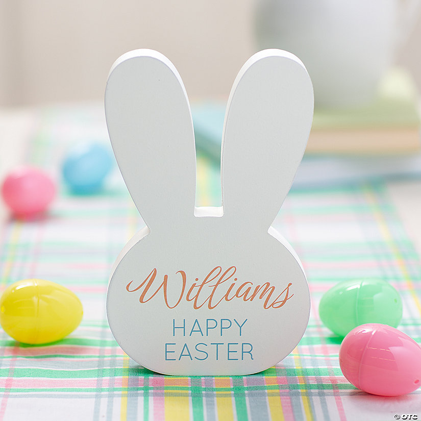 Personalized Family Name Easter Bunny Tabletop Decoration Image Thumbnail