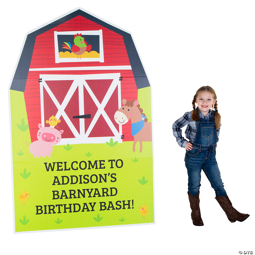 Personalized Farm Party Barn Cardboard Cutout StandUp Oriental Trading