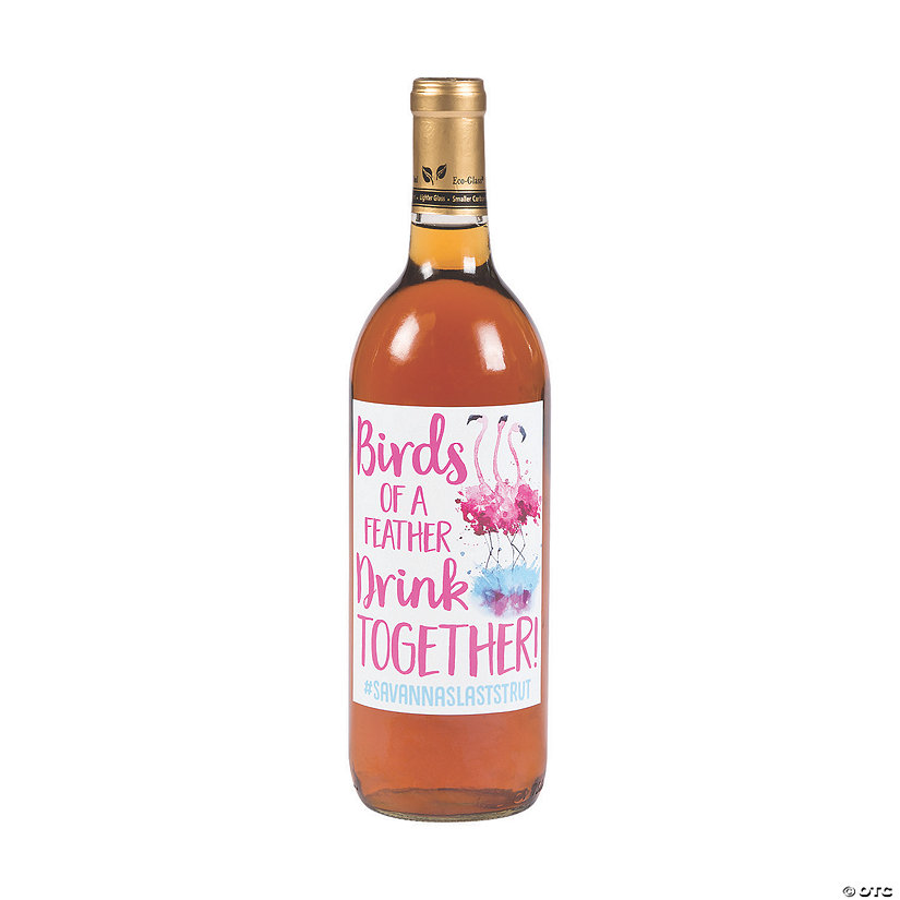 Personalized Flamingle Wine Bottle Labels - 12 Pc. Image