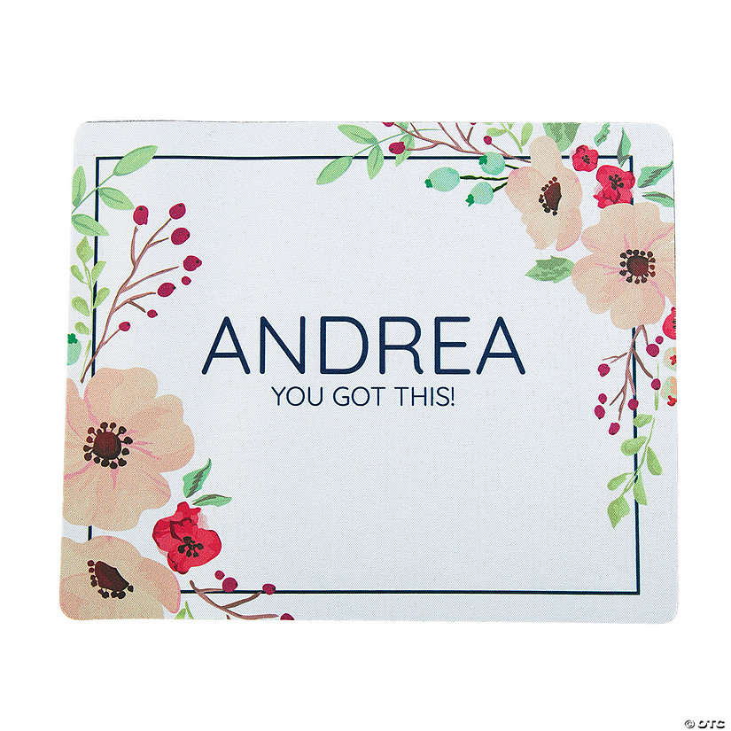 Personalized Floral Design Mouse Pad Image Thumbnail