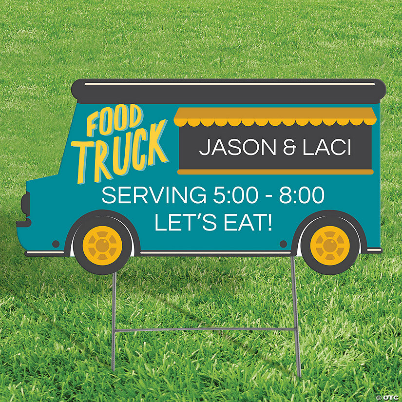 Personalized Food TruckShaped Yard Sign Oriental Trading