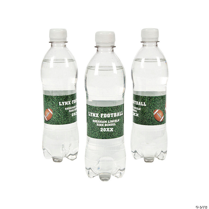Personalized Football Water Bottle Labels - 25 Pc. Image Thumbnail