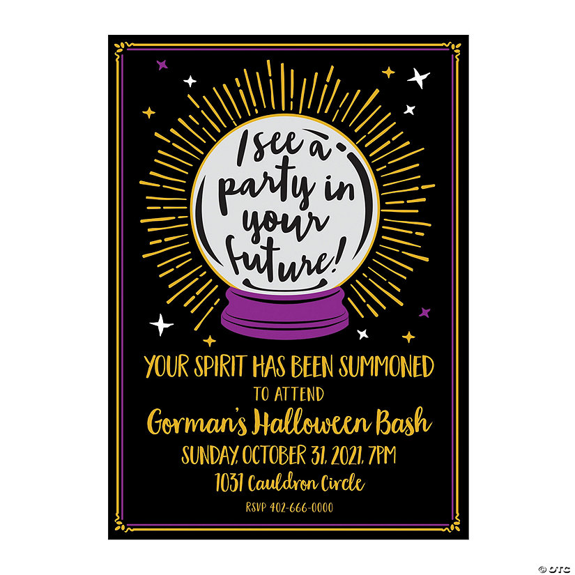 Personalized Fortune Teller Party Invitations Oriental Trading