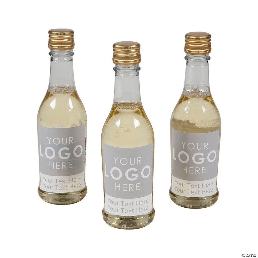 Personalized Full-Color Logo Mini Wine Bottle Labels - 25 Pc. Image
