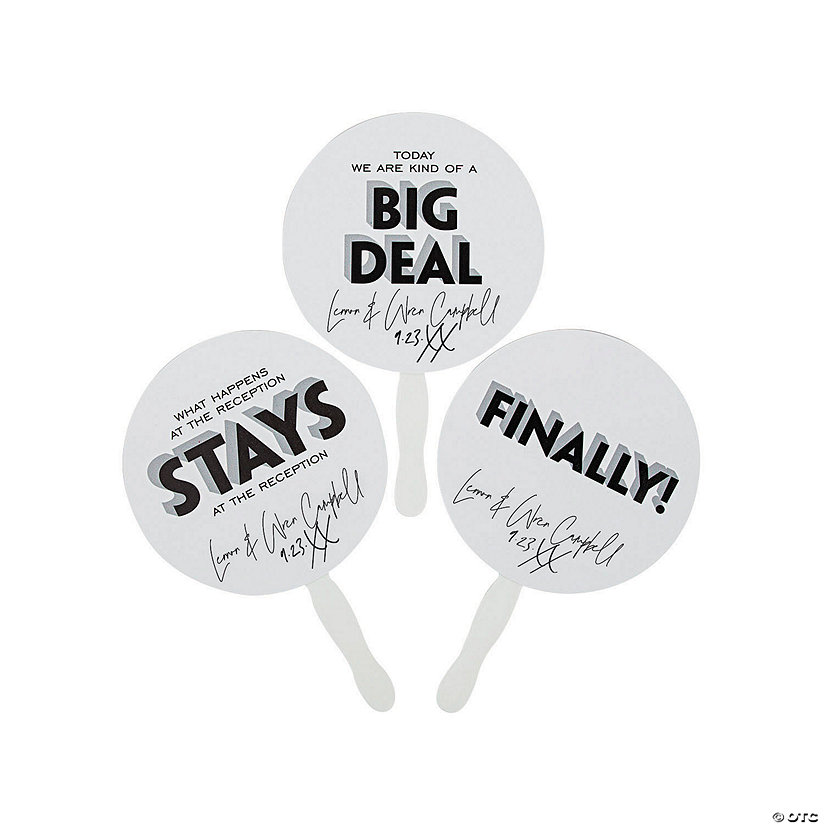 Personalized Funny Wedding Favor Hand Fans - 12 Pc. Image Thumbnail