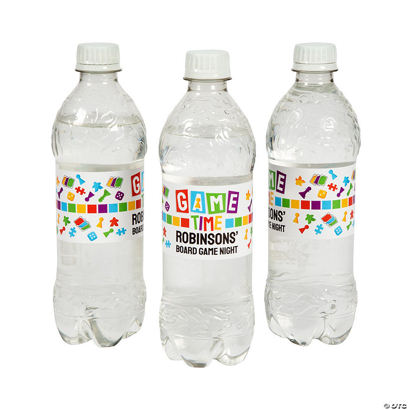 Personalized Game Night Water Bottle Labels - 25 Pc. Image Thumbnail