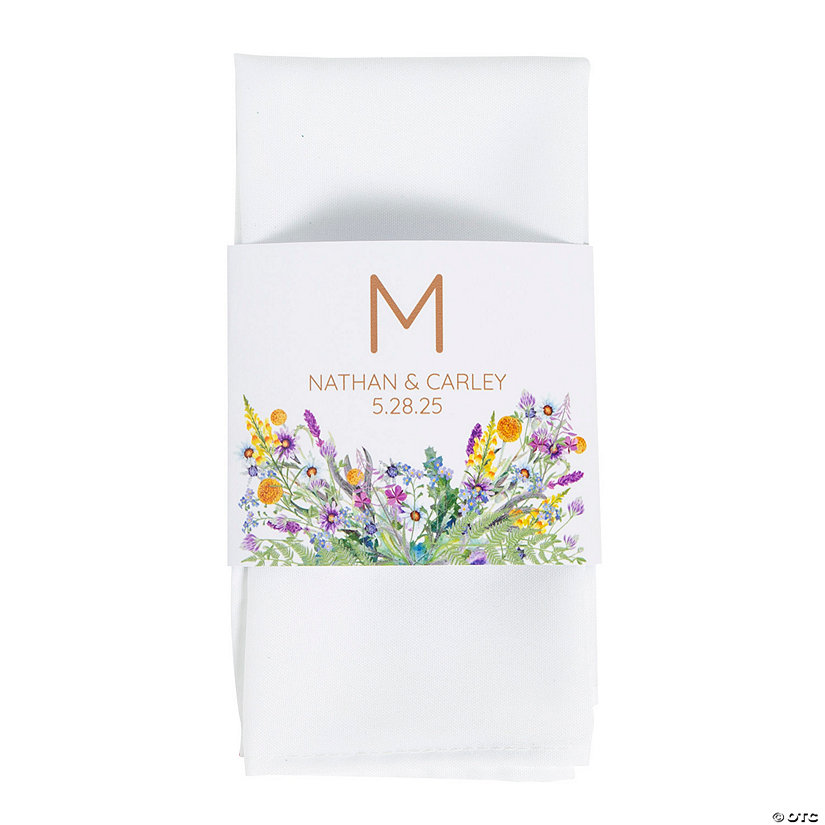 Personalized Garden Napkin Wraps 50 Pc. Oriental Trading