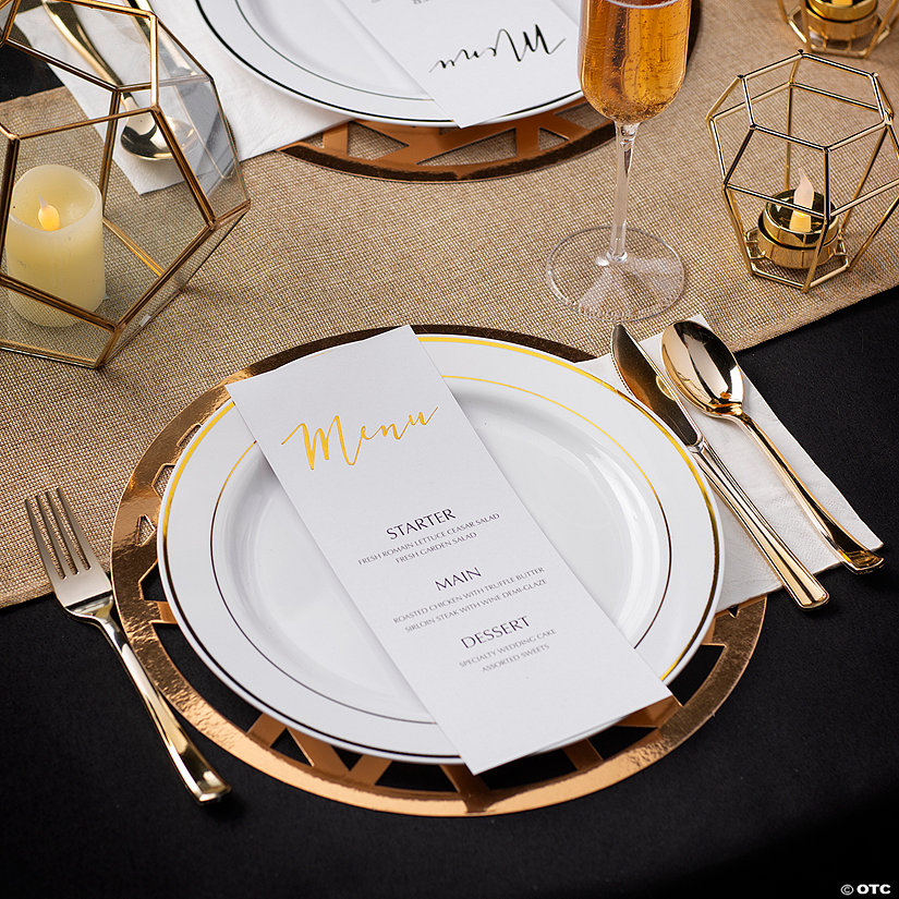 Personalized Gold Foil Menu & Charger Placemat Kit for 24 Image Thumbnail