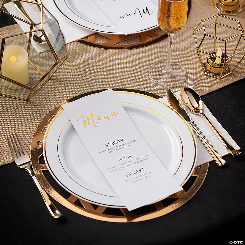 Personalized Gold Foil Menu & Charger Placemat Kit for 24 Oriental Trading