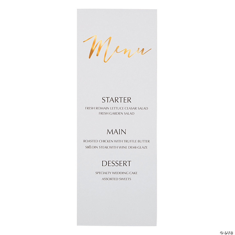 Personalized Gold Foil Menu Cards - 13 Pc. Image