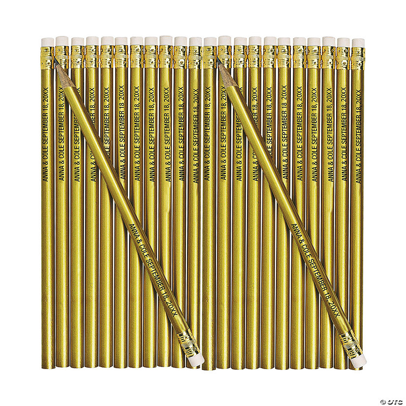 Personalized Gold Pencils 24 Pc. Oriental Trading