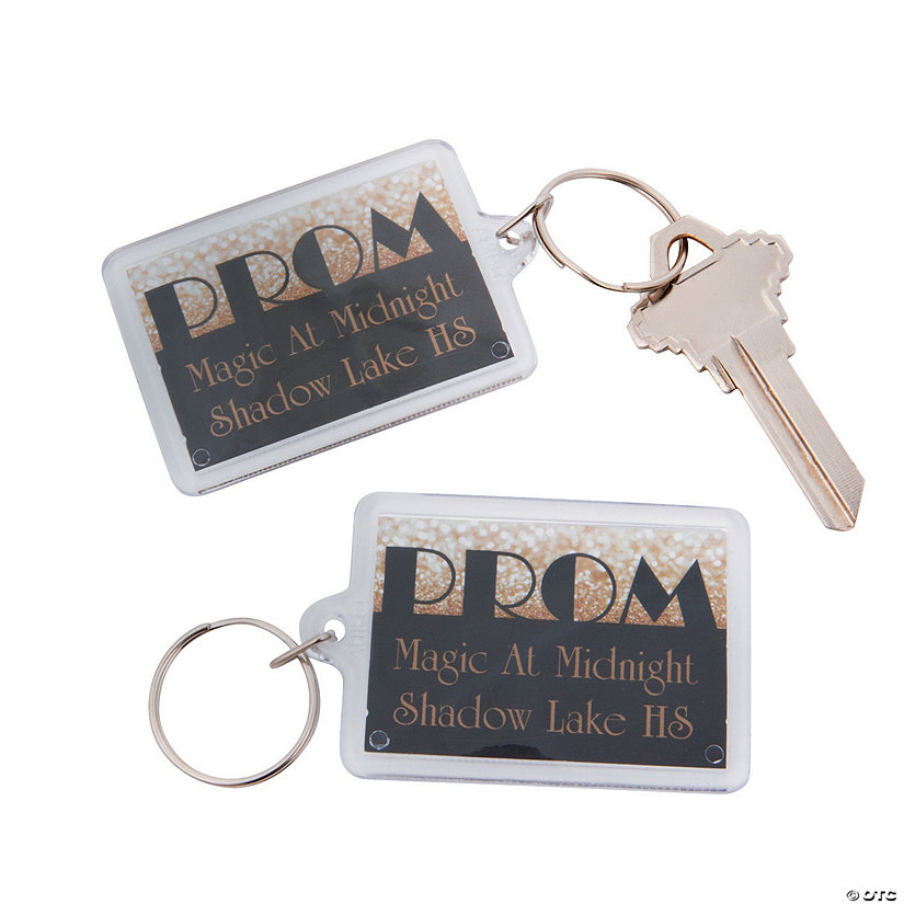 Personalized Gold Prom Keychains - 12 Pc. Image Thumbnail