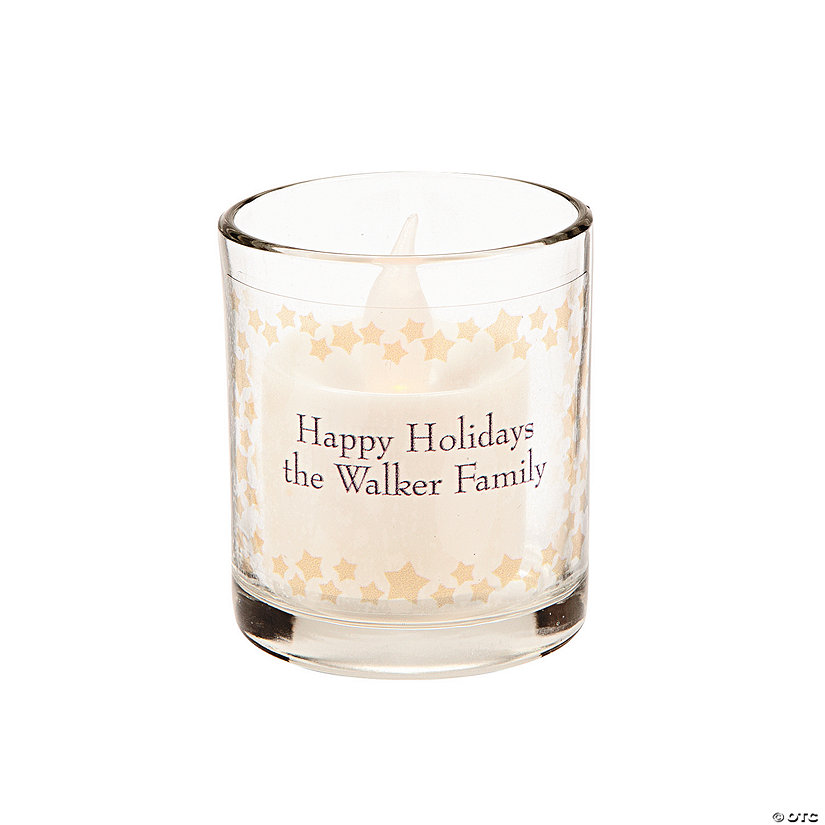 Personalized Gold Star Votive Candle Holders - 12 Pc. Image Thumbnail