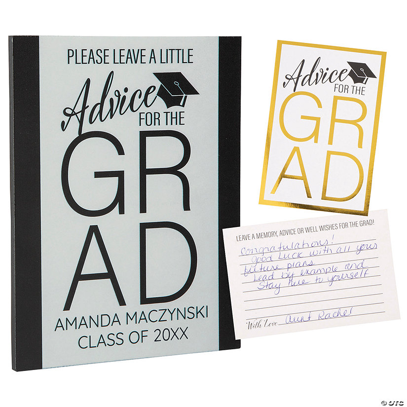 Personalized Graduation Advice Tabletop Sign & Cards Kit - 25 Pc. Image Thumbnail