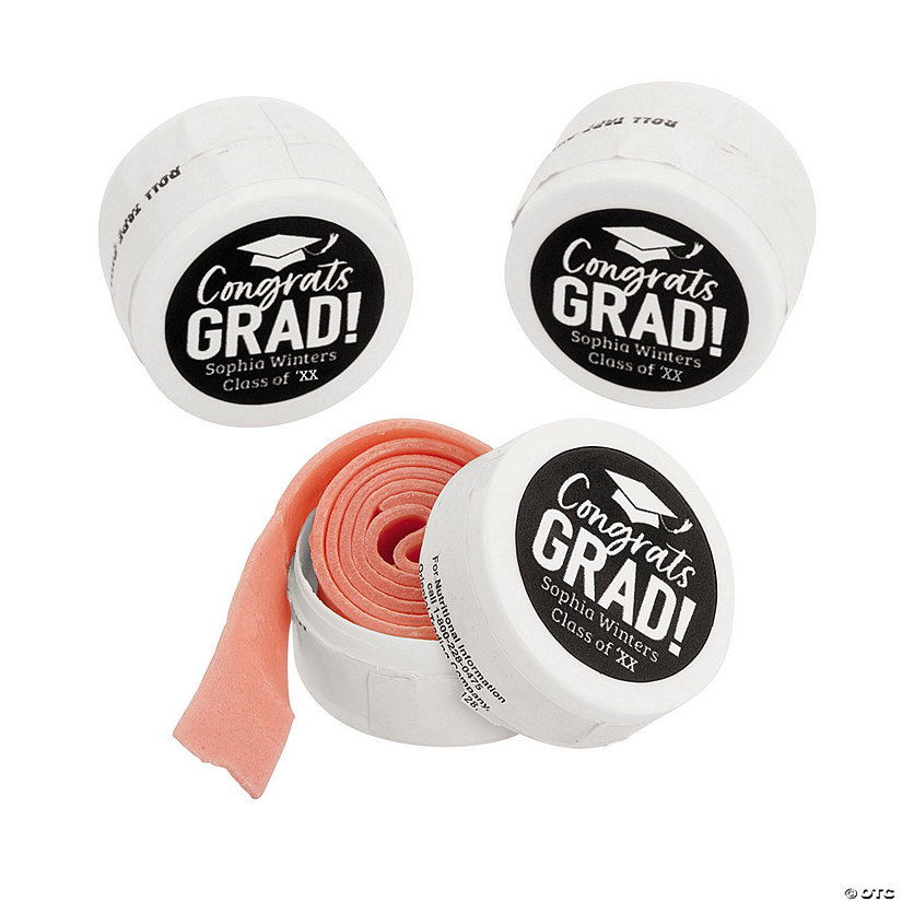 Personalized Graduation Roll Tape Gum - 12 Pc. Image Thumbnail