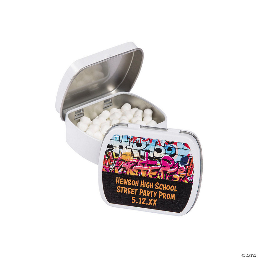 Personalized Graffiti Mint Candy Tins 24 Pc. Oriental Trading