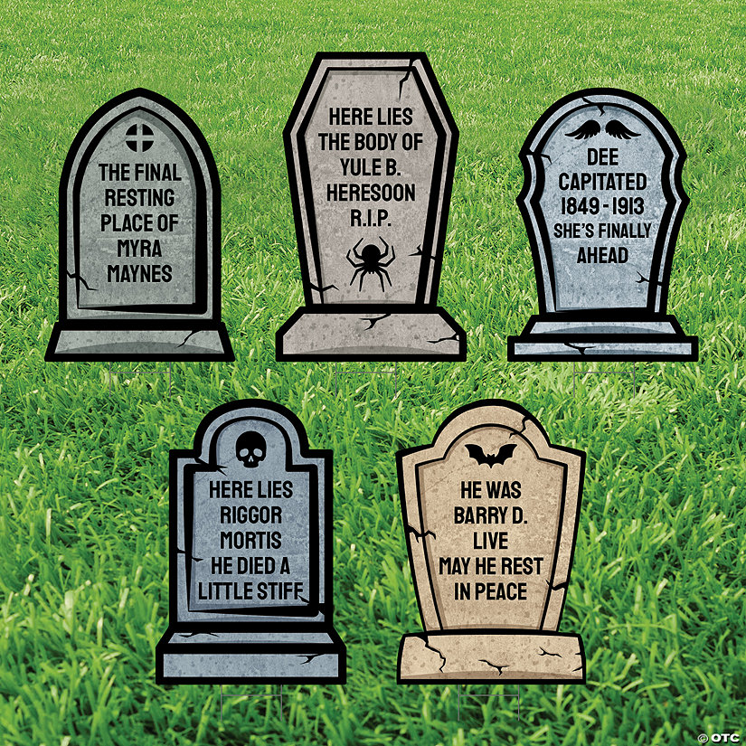 Personalized Graveyard Tombstone Yard Signs 10 Pc. Oriental Trading