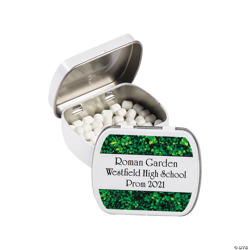 Personalized Greek Garden Mint Candy Tins 24 Pc Oriental Trading